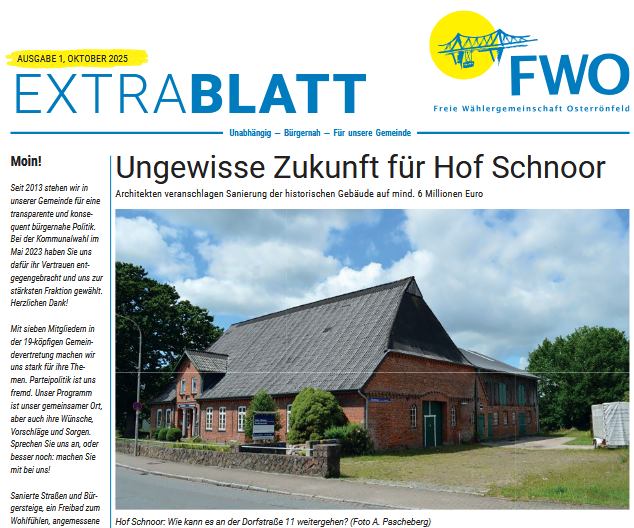 ExtraBlatt Ausgabe 1, Oktober 2025 